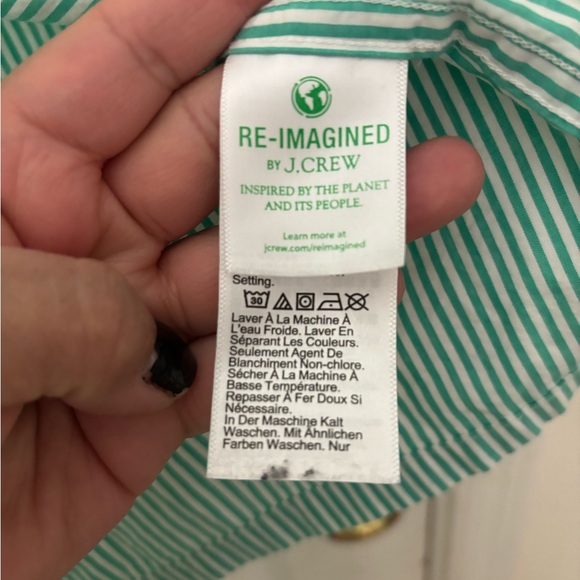 J. Crew Women's Striped Mint Pajama Set - Picture 6 of 7